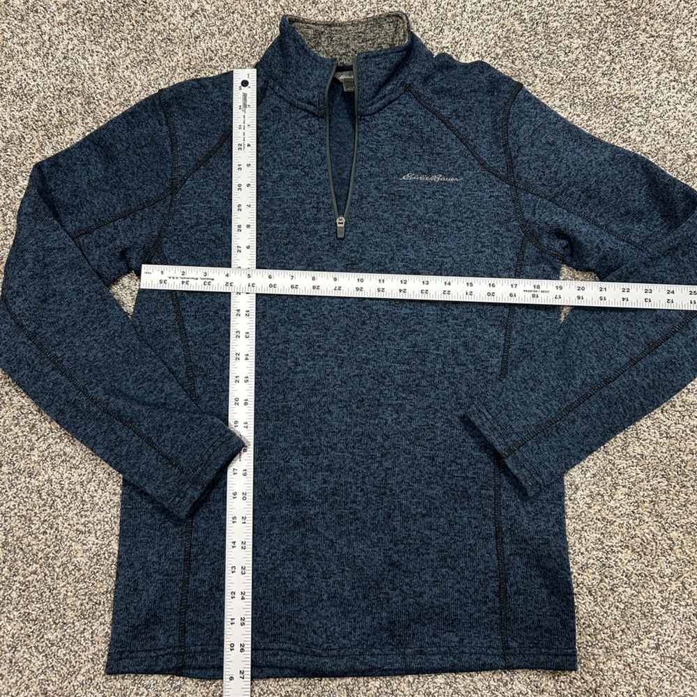 Eddie Bauer Blue Quarter-Zip Pullover size S - Picture 2 of 5
